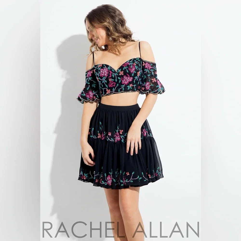🌟2x Host Pick🌟Black Rachel Allan Two Piece Set - Picture 1 of 12